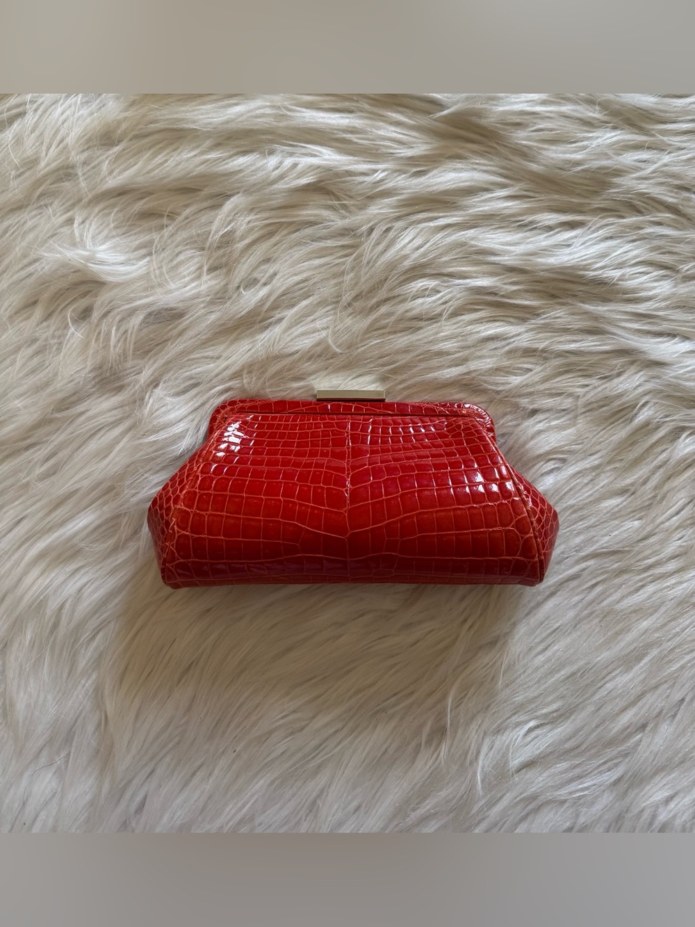 Tiffany & Co. Morgan Clutch Bag Crocodile Leather Red